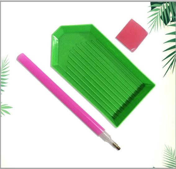 [HCM]Set 2 Bộ dụng cụ đính đá (keo dán.khay và bút chấm)