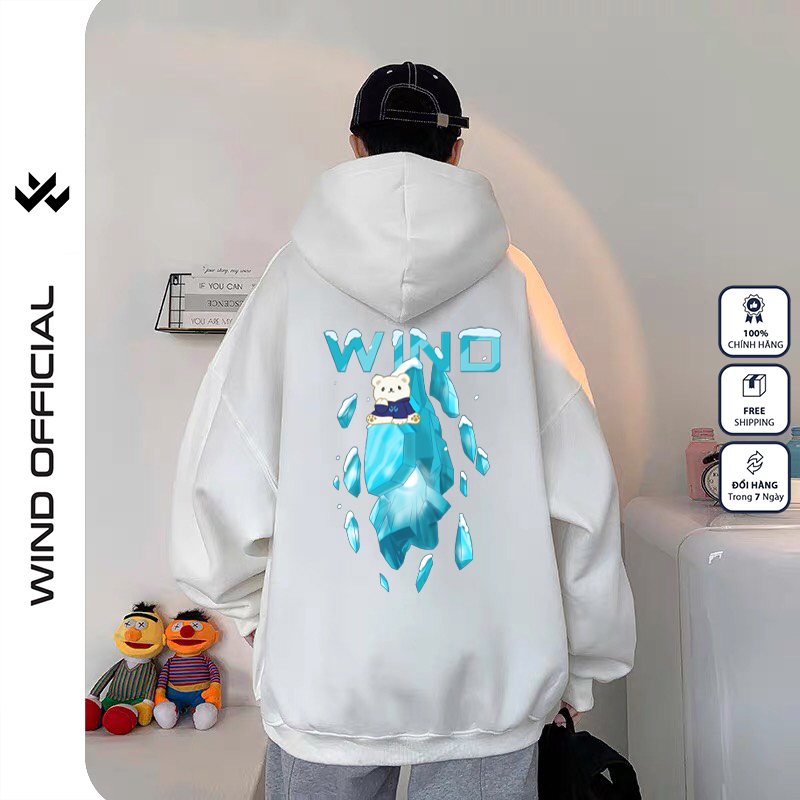 Áo hoodie form rộng WIND nam nữ nỉ bông nam nữ TUYẾT thời trang thu đông oversize ulzzang