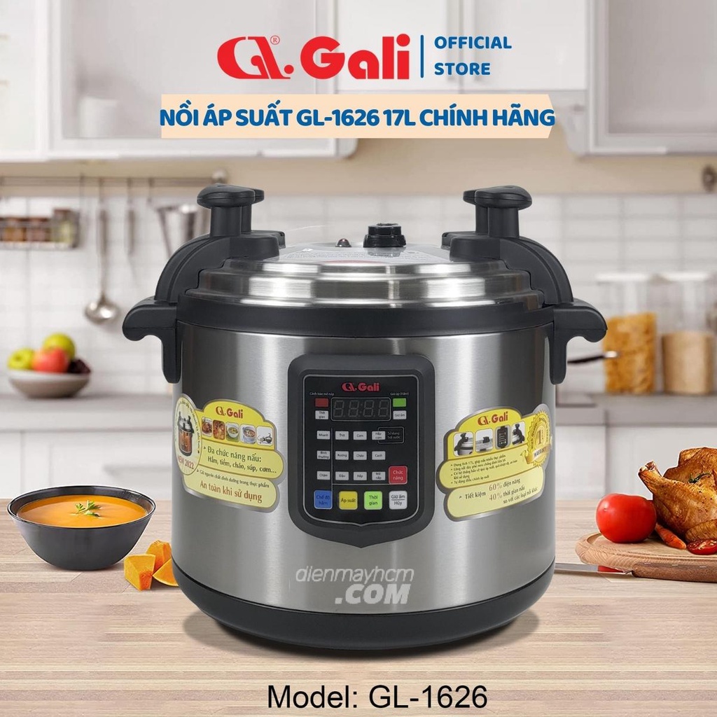 Multifunctional pressure cooker large capacity Gali 1626/2000W/17L goods high-grade imported genuine warranty 12 months