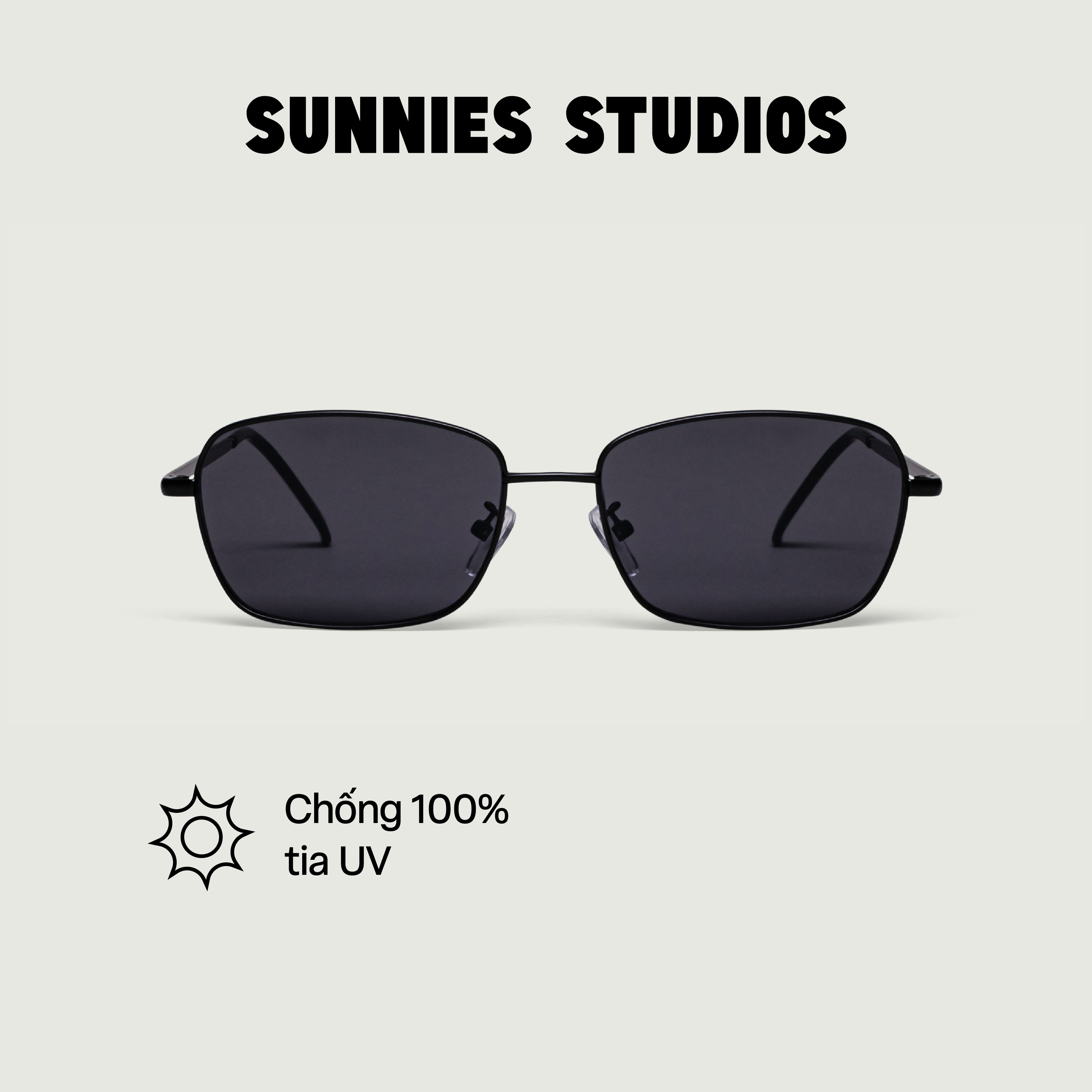 Kính mát Sunnies Studios Gọng Vuông Emman in Charcoal