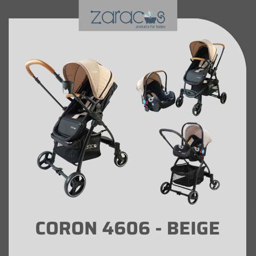 Set xe đẩy và ghế ôtô cho bé Zaracos Coron 4606 Beige – Zaracos Việt Nam