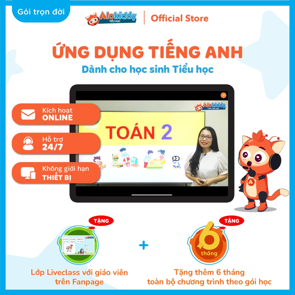 ALOKIDDY TIỂU HỌC - Ứng dụng học Toán - Tiếng Việt