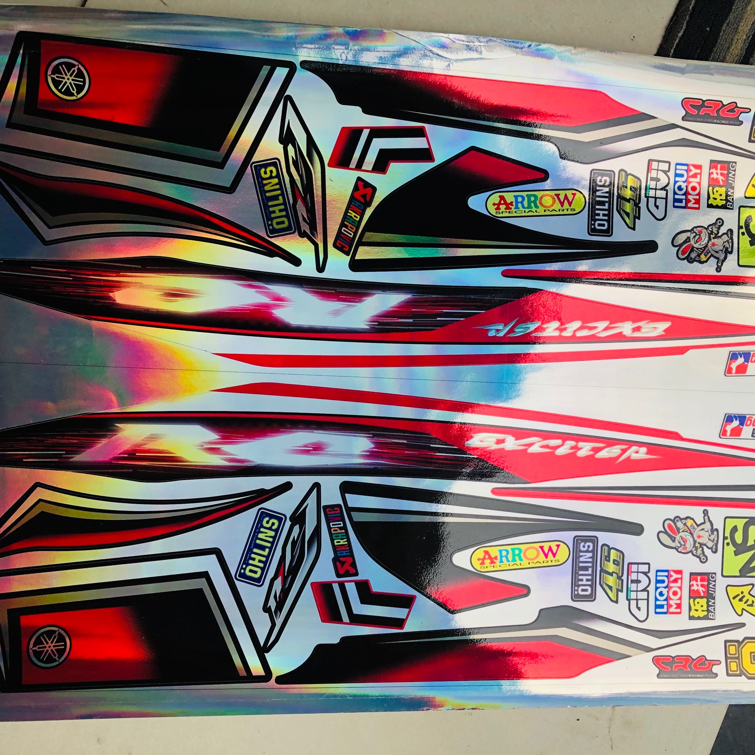 Tem rời ex Rc 2010 đỏ đen Crom titan 7 màu