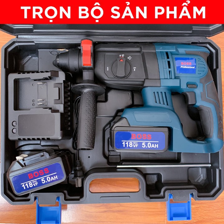 Máy Khoan Bê Tông dùng pin BOSS 118V động cơ Lõi Đồng ko chổi than