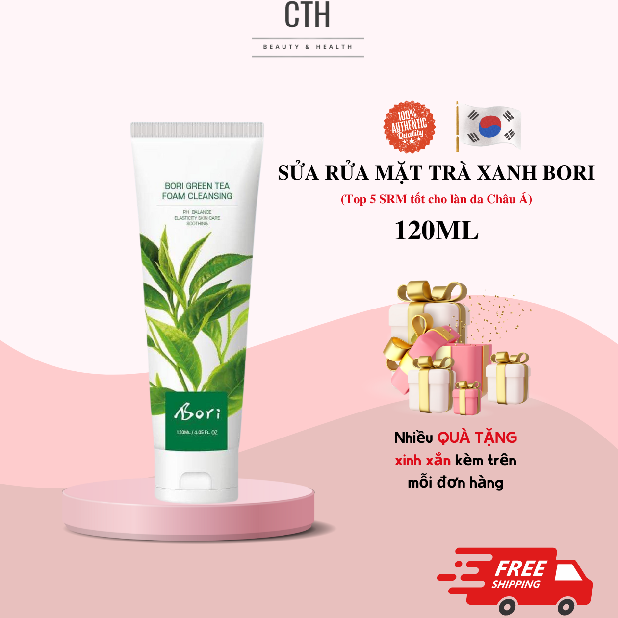 Sữa Rửa Mặt Bori Green Tea Foam Cleansing