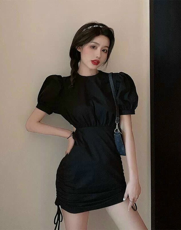 Đầm Tay Phồng Kết Cườm  Thời Trang Thu Hút Quyến Rũ Thời Trang Hari