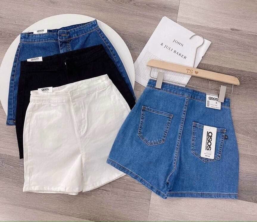 Quần short bò cạp cao gen bụng, quần short jean ôm tôn dáng, quần short denim cực đẹp