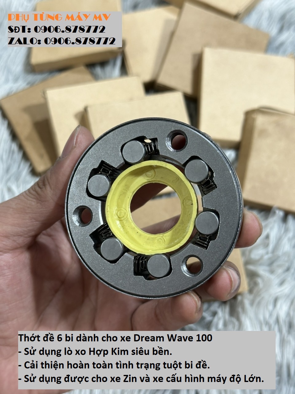 Thớt đề 6 bi dành cho xe dream wave 100