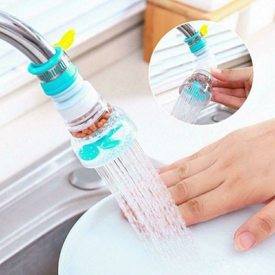 Đầu Vòi Lọc Nước Lò Xo Tăng Áp Bằng Nhựa Kèm Hạt Lọc Có Quạt