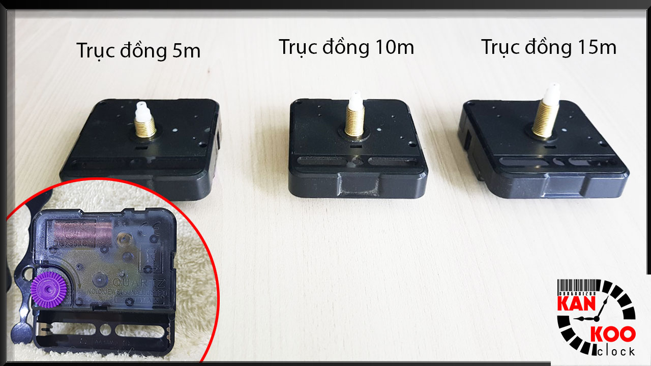 Máy đồng hồ treo tường kim trôi TAIWAN DQS518/1288 trục đồng dài dài 15mm, 10mm, 5mm bảo hành 24 tháng