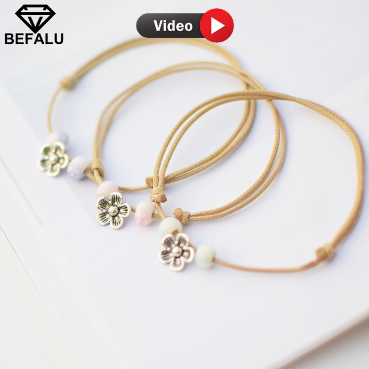 Vòng đeo tay may mắn hạt gốm sứ random color vt03 befalu