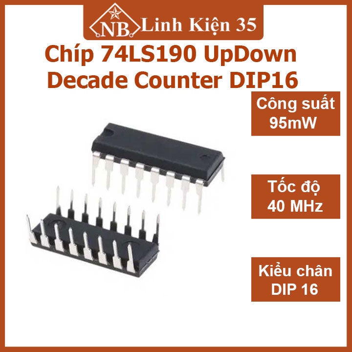Ic 74ls190 dip16 up/down decade counter 16 chân