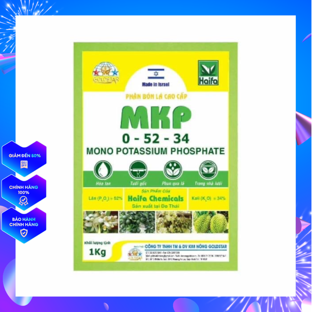 Chặn đot, giúp lá non nhanh già MKP 0-52-34 sản phẩm nhập từ Israel