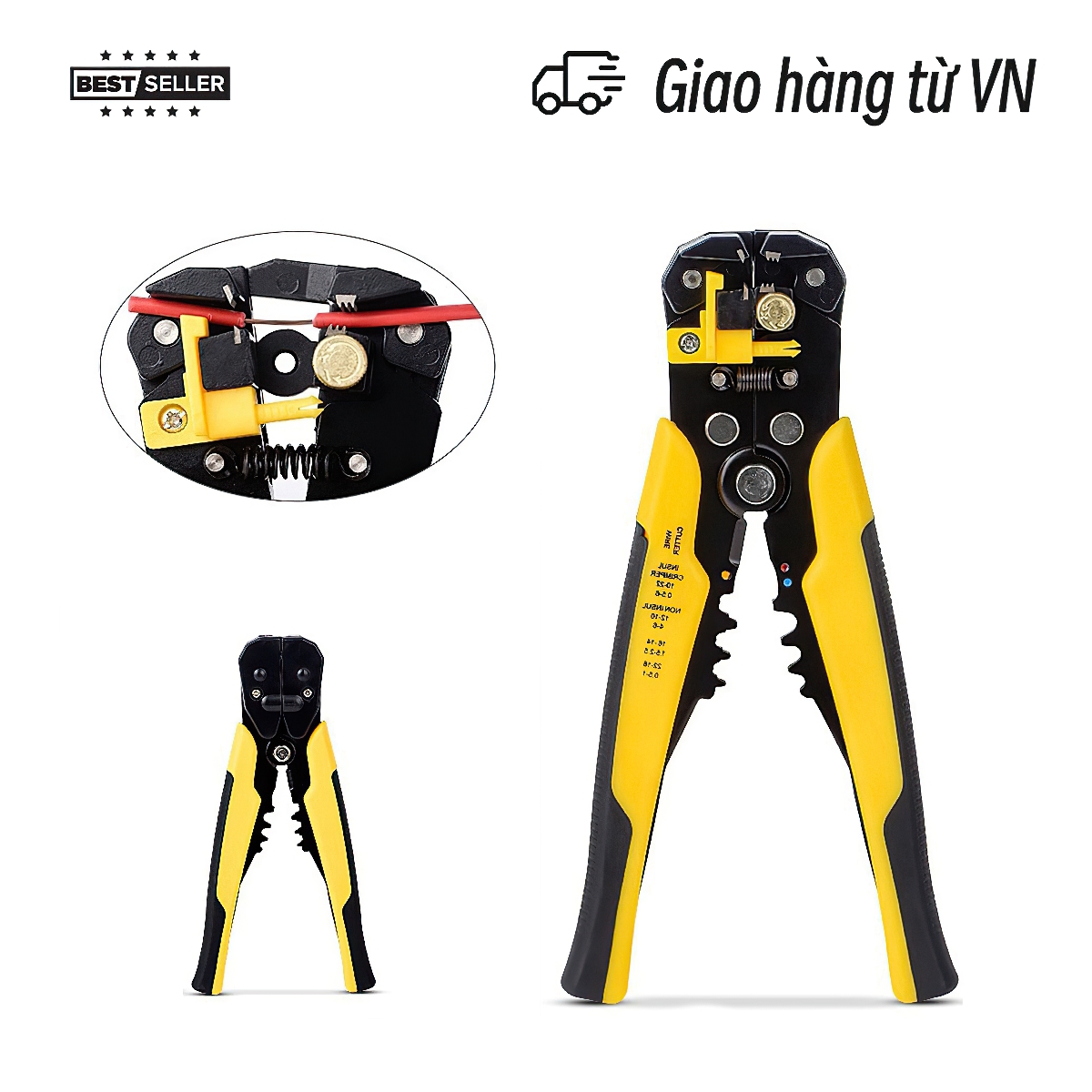 Kìm tuốt dây điện tự động cắt dây bấm cos đa năng