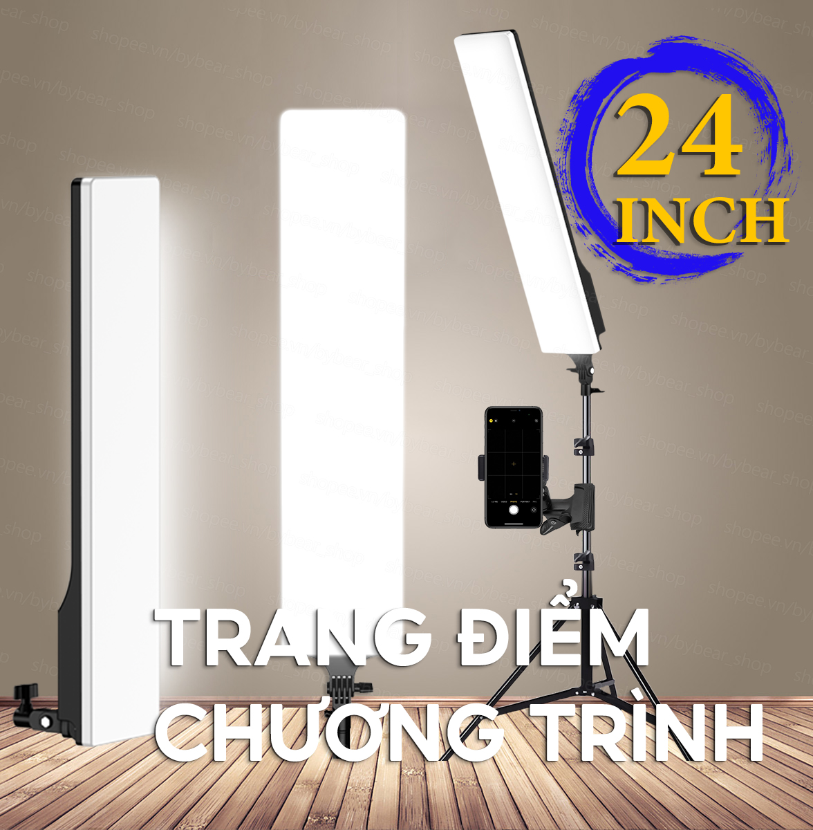 Bộ Đèn Led Studio chụp ảnh sản phẩm quay video Livestream  bán hàng tiktok chuyên nghiệp, Đèn chữ nhật hắt sáng 3 Chế Độ Sáng Có Remote màn hình lớn ánh sáng xưởng chụp ảnh