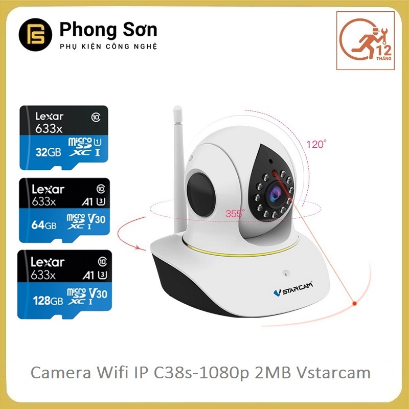 Camera wifi ip trong nhà Không dây C38s 1080p 2MB Vstarcam
