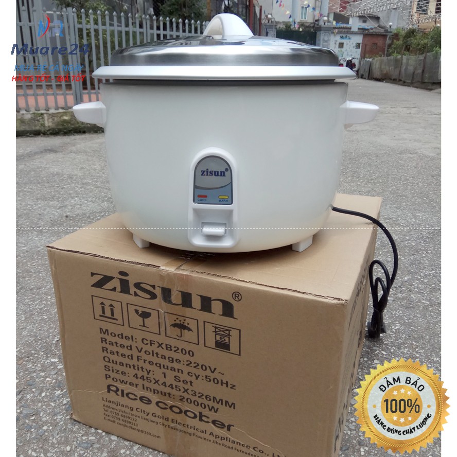 Nồi cơm công nghiệp zisun cfxb 200 13 lít bảo hành 12 tháng.
