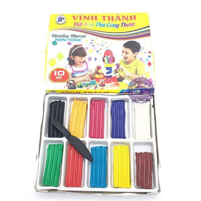 Lốc 5 hộp đất nặn thủ công 10 màu vt