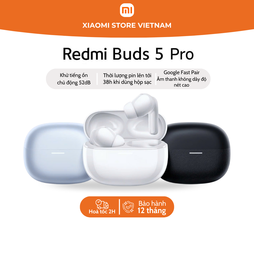 Tai nghe Bluetooth True Wireless Xiaomi Redmi Buds 5 Pro - Bảo Hành Chính Hãng