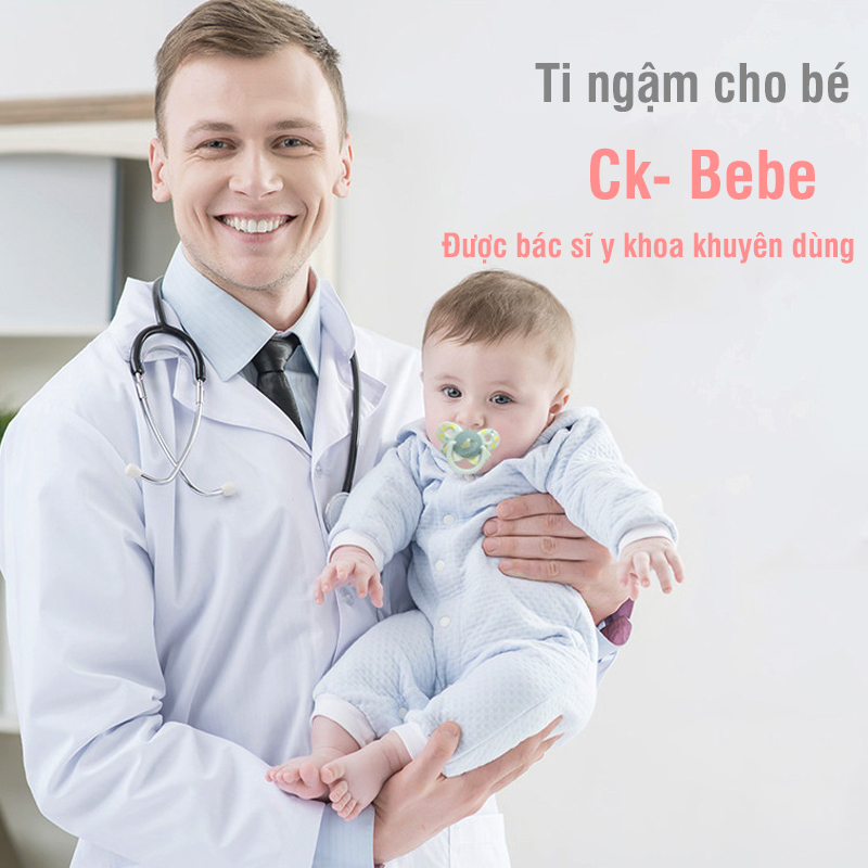 Vỷ 2 ti giả Silicon cho bé hàng hiệu CK Bebe