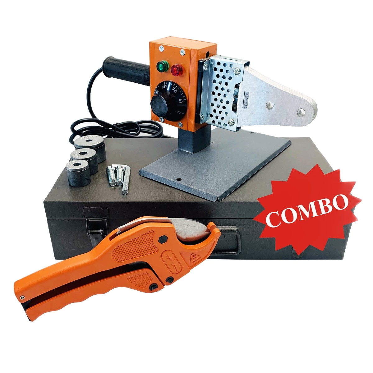 Bộ máy hàn ống ppr 600w, đường kính 20, 25, 32mm + kéo 42mm + găng tay chống trơn