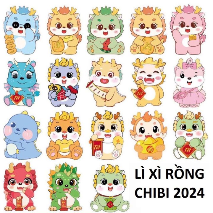 100 bao lì xì chibi 2024 mẫu mới nhất