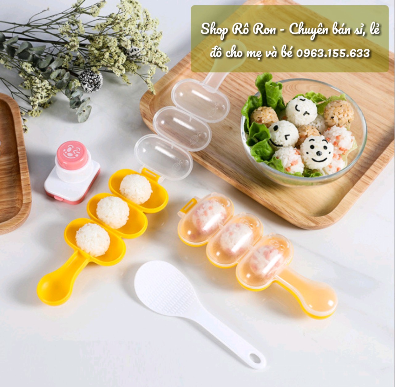 Khuôn lắc cơm bento viên tròn cho bé