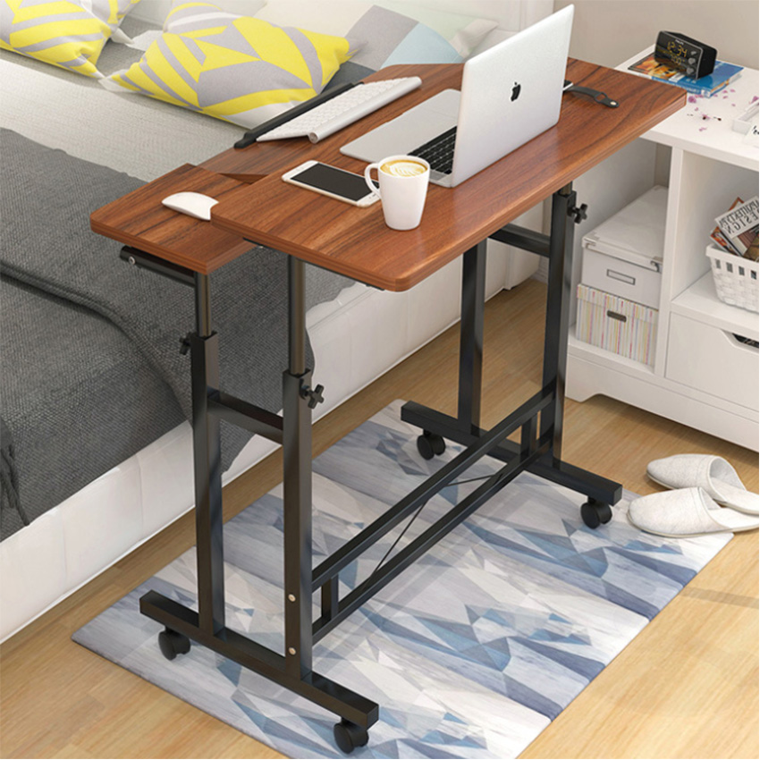 Bàn học sinh thông minh chống gù lưng di động mặt gỗ, chân sắt - Bàn làm việc ở nhà - Bàn chơi game có chỗ để bàn phím & chuột máy tính