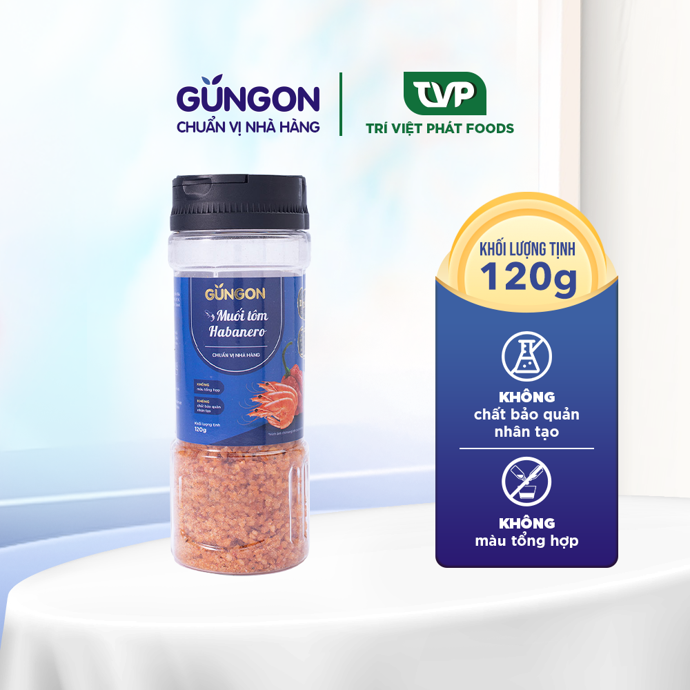 Muối tôm habanero Gungon từ muối khoáng chấm trái cây, rau củ, đồ luộc 120g