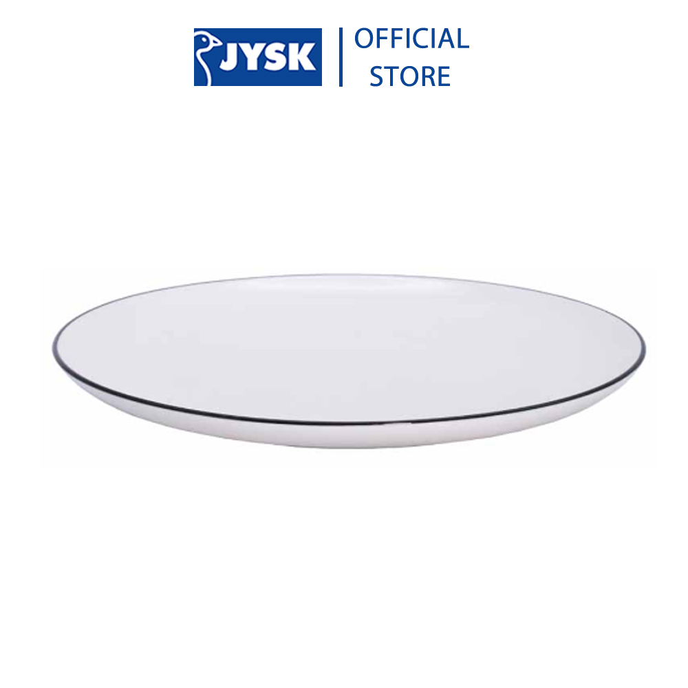 Đĩa | jysk nid | sứ trắng bóng viền đen