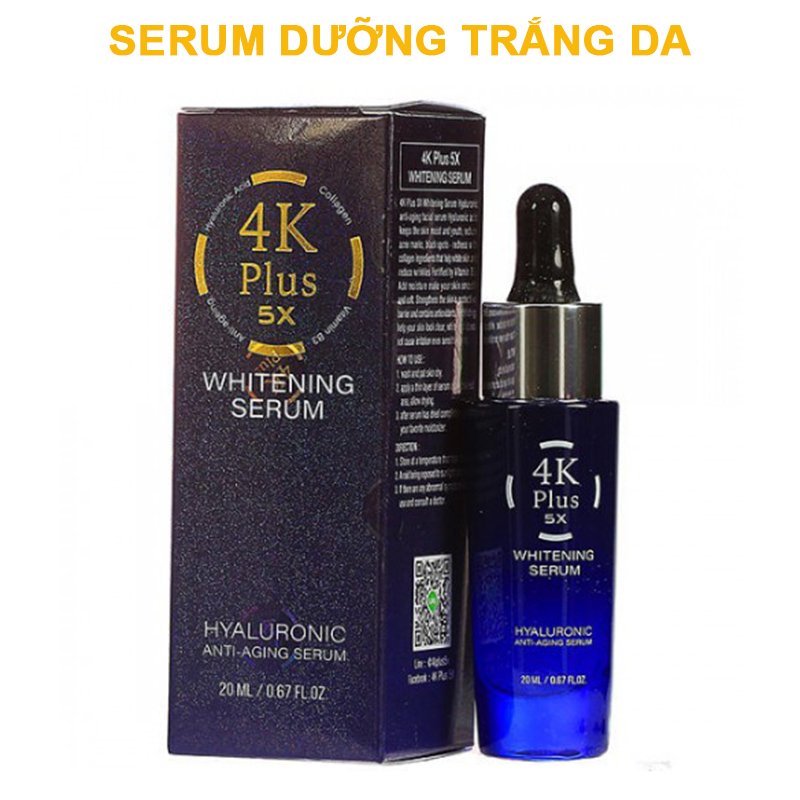 [HCM]Serum 4k plus 5x whitening serum 20ml Thái Lan serum dưỡng trắng da 4K PLUS dưỡng da tươi trẻ giảm mụn và các vết thâm trên da đồng thời dưỡng ẩm cho da mịn màng
