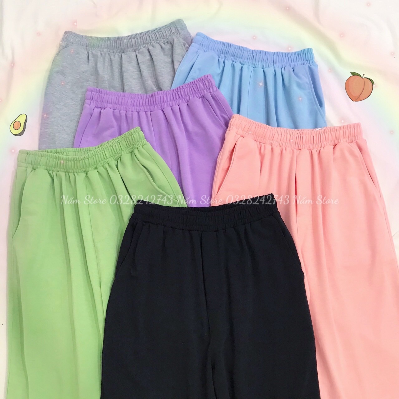 Quần jogger trơn thun dài ống rộng - quần ống suông dây rút unisex nam nữ - Quần ống rộng nữ