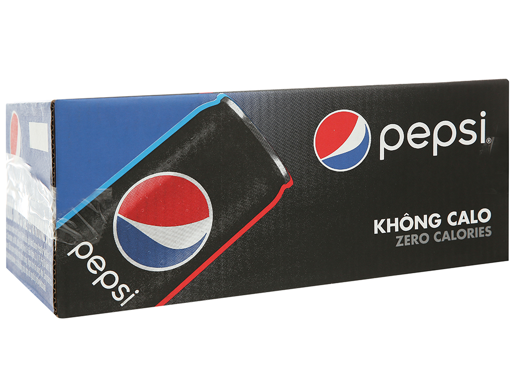 Thùng 24 lon nước ngọt Pepsi không calo 330ml