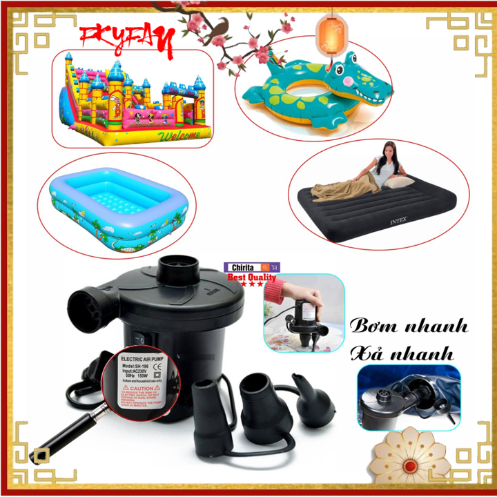 Bơm Điện Cầm Tay 2 Chiều 220V, Bơm Hút Chân Không, Bơm Bể Bơi, Bơm Ghế Hơi - Bảo Hành 6 Tháng