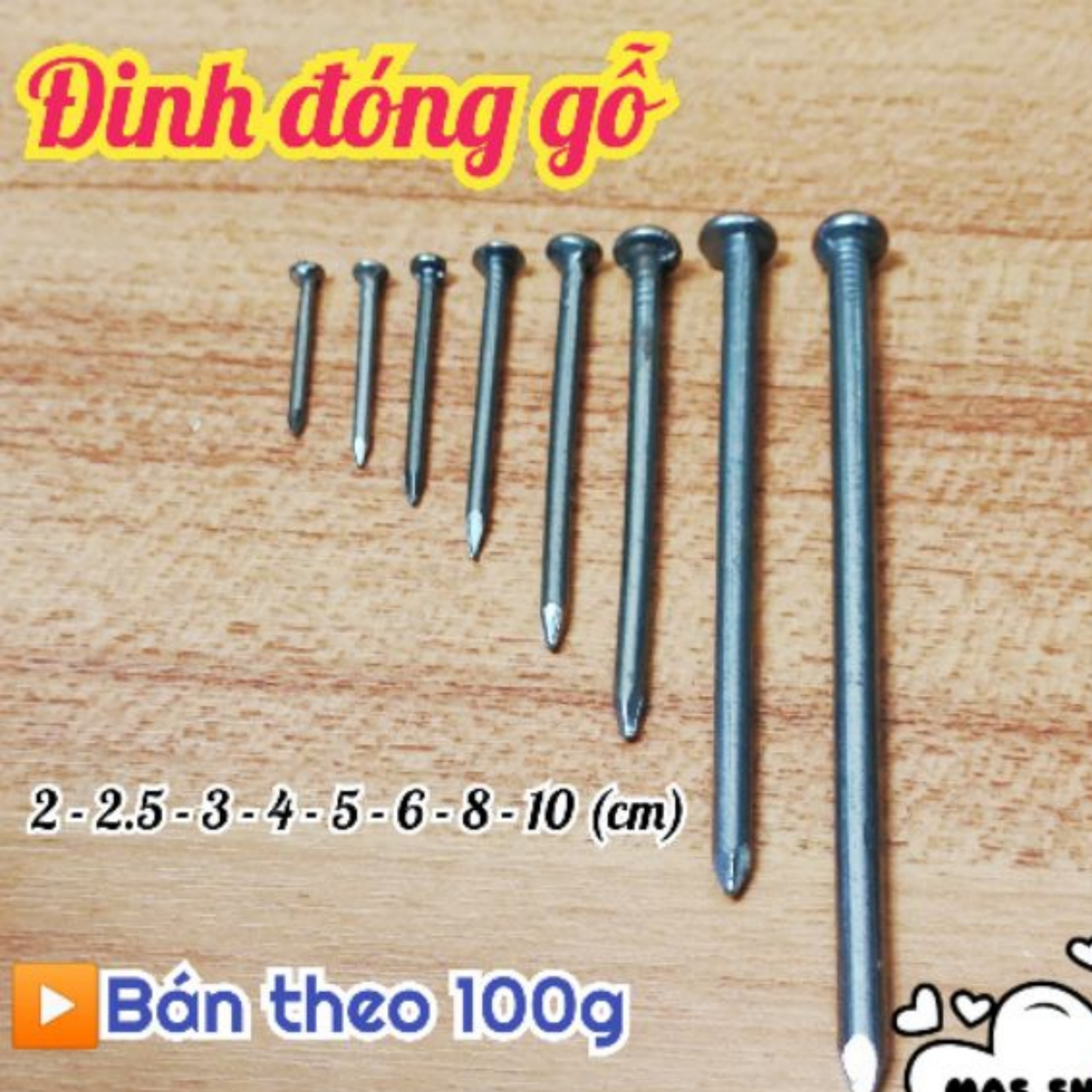 Bán lẻ theo 100g Đinh đóng gỗ nhiều kích cỡ