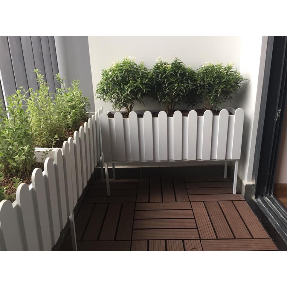 Chậu hàng rào trồng cây gỗ nhựa composite loại đẹp