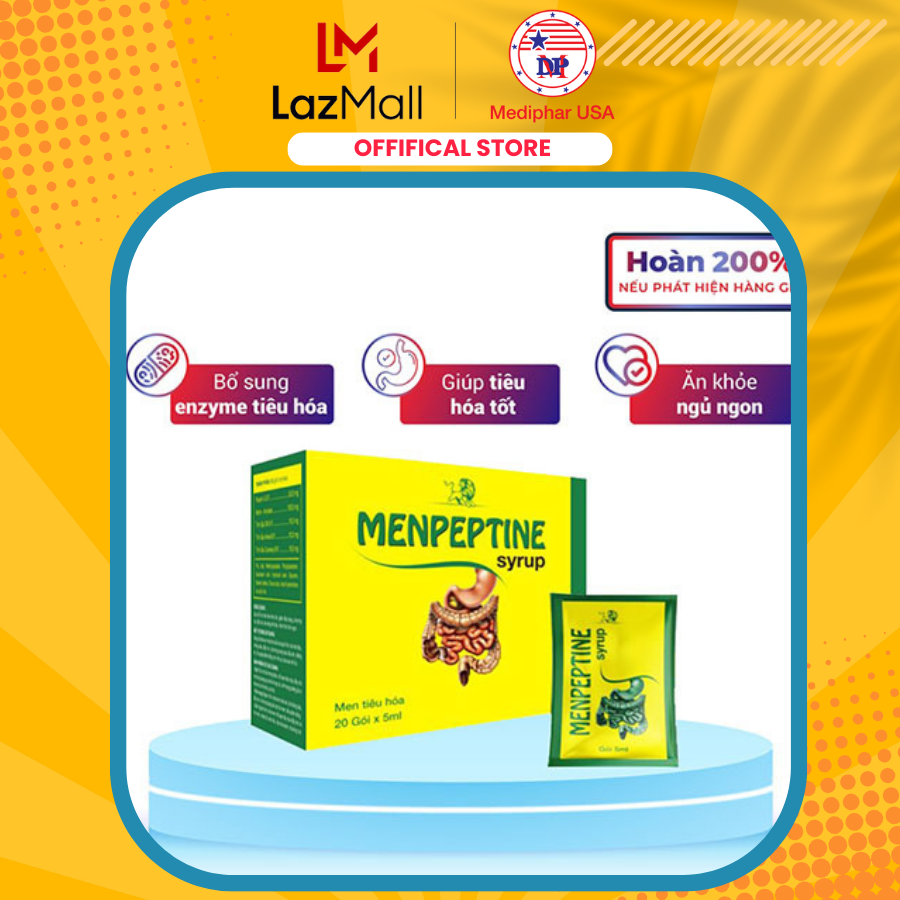 Men SIRO Menpeptine Drops MDP tiêu hóa chăm sóc hệ tiêu hóa - Hộp 20 gói 5ml