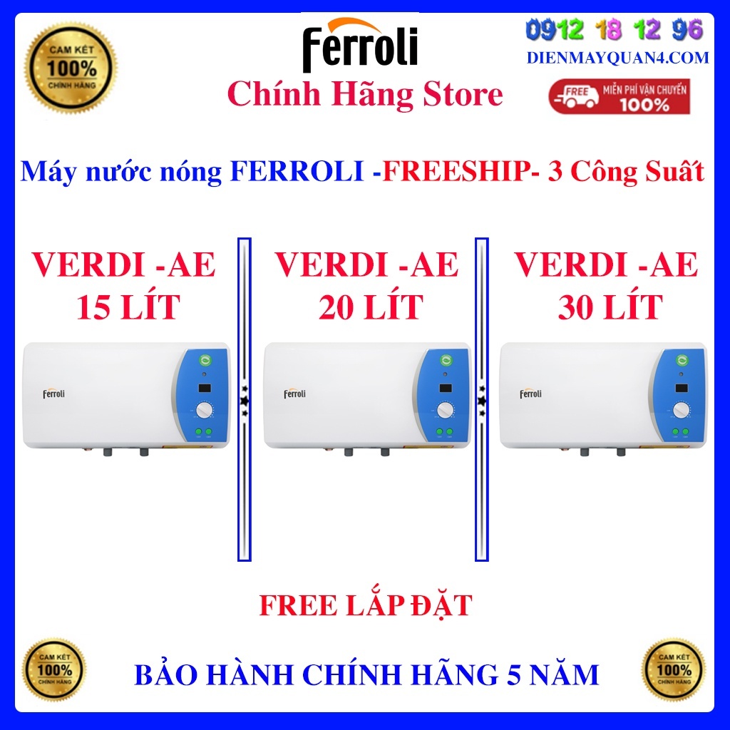 MÁY NƯỚC NÓNG GIÁN TIẾP CHỐNG GIẬT FERROLI QQ EVO ME 30 LÍT - FERROLI QQ ME 30L - FERROLI QQ EVO 30 