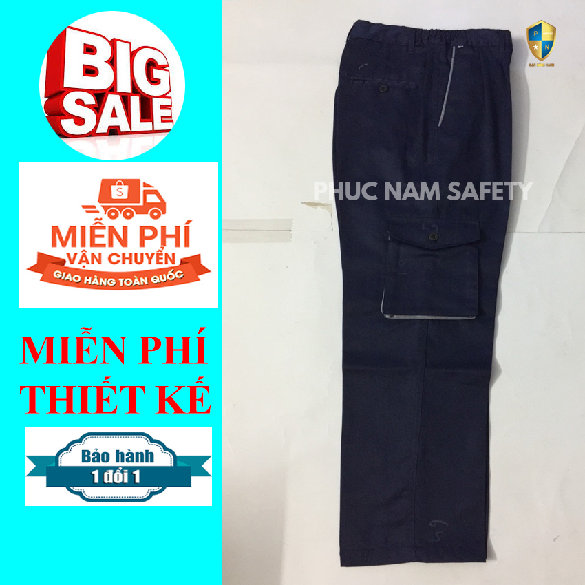Quần bảo hộ lao động màu tím than phối ghi đậm có túi hộp (Quần PN31), Quần bảo hộ giá rẻ, Quầnbảo hộ lao động, đồng phục công nhân, đồng phục kỹ sư, đồng phục công ty, bảo hộ lao động Phúc Na