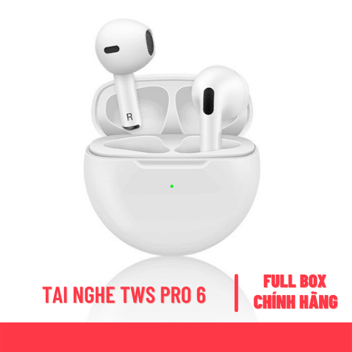 Tai nghe bluetooth ROYALMIC Pro 6 Tws không dây bản Quốc tế âm thanh chuẩn HIFI dùng cho Mọi Hệ Điều Hành Pass Chuẩn Hỗ Trợ Đàm Thoại - Tai Nghe Bluetooth, Điều Khiển Cảm Ứng Với Mic Tai Nghe Stereo TWS Chống Nước - Hàng Chính Hãng