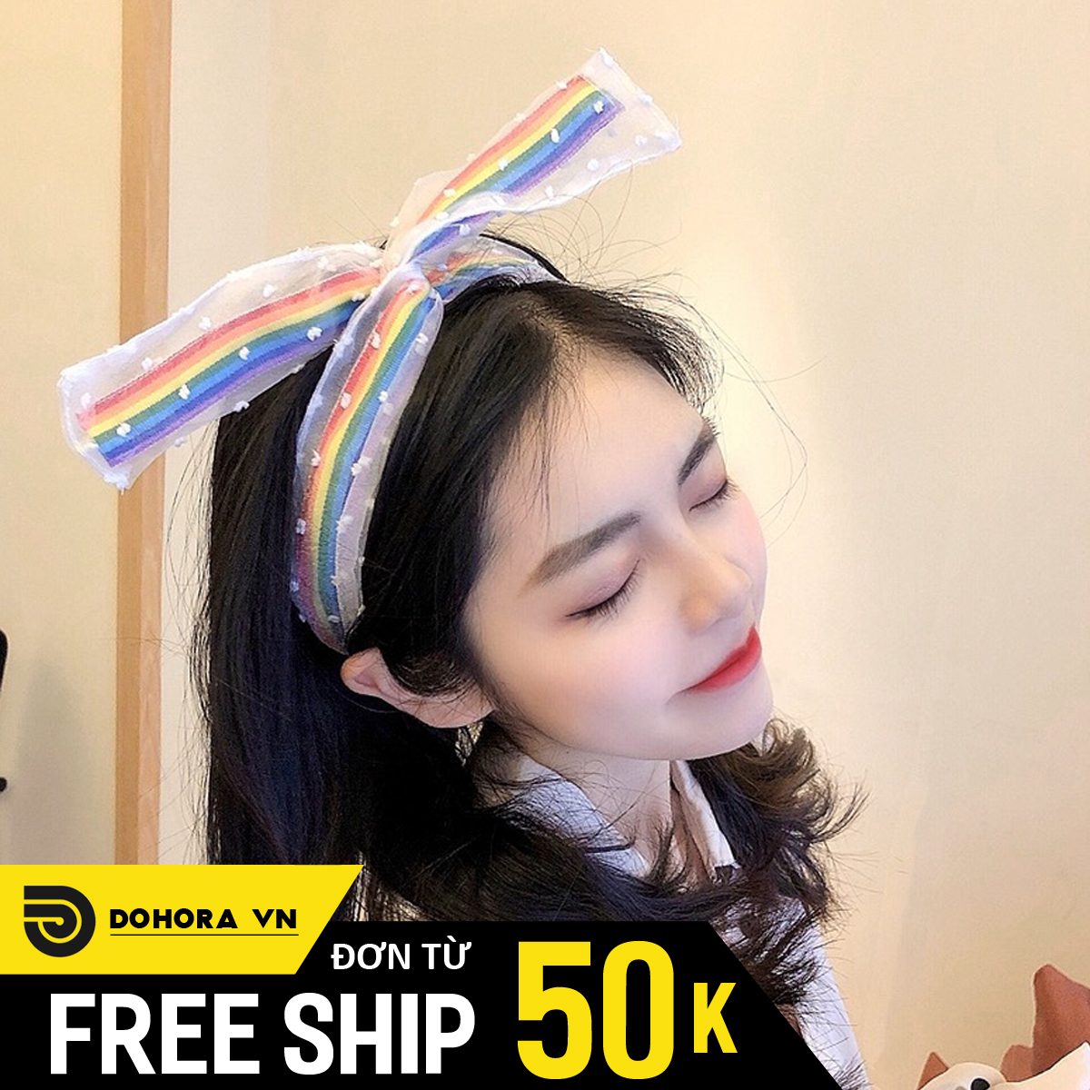 Băng đô nữ, cài tóc nữ, phụ kiện turban phối lưới siêu dễ thương, kiểu dáng Hàn Quốc BD20