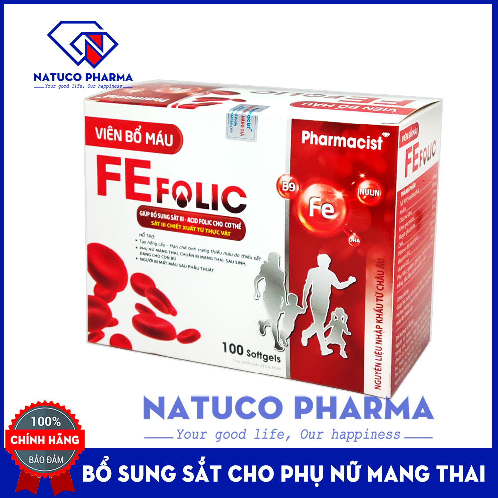 Viên uống bổ sung Sắt, Acid Folic FE FOLIC Pharmacist dùng cho phụ nữ mang