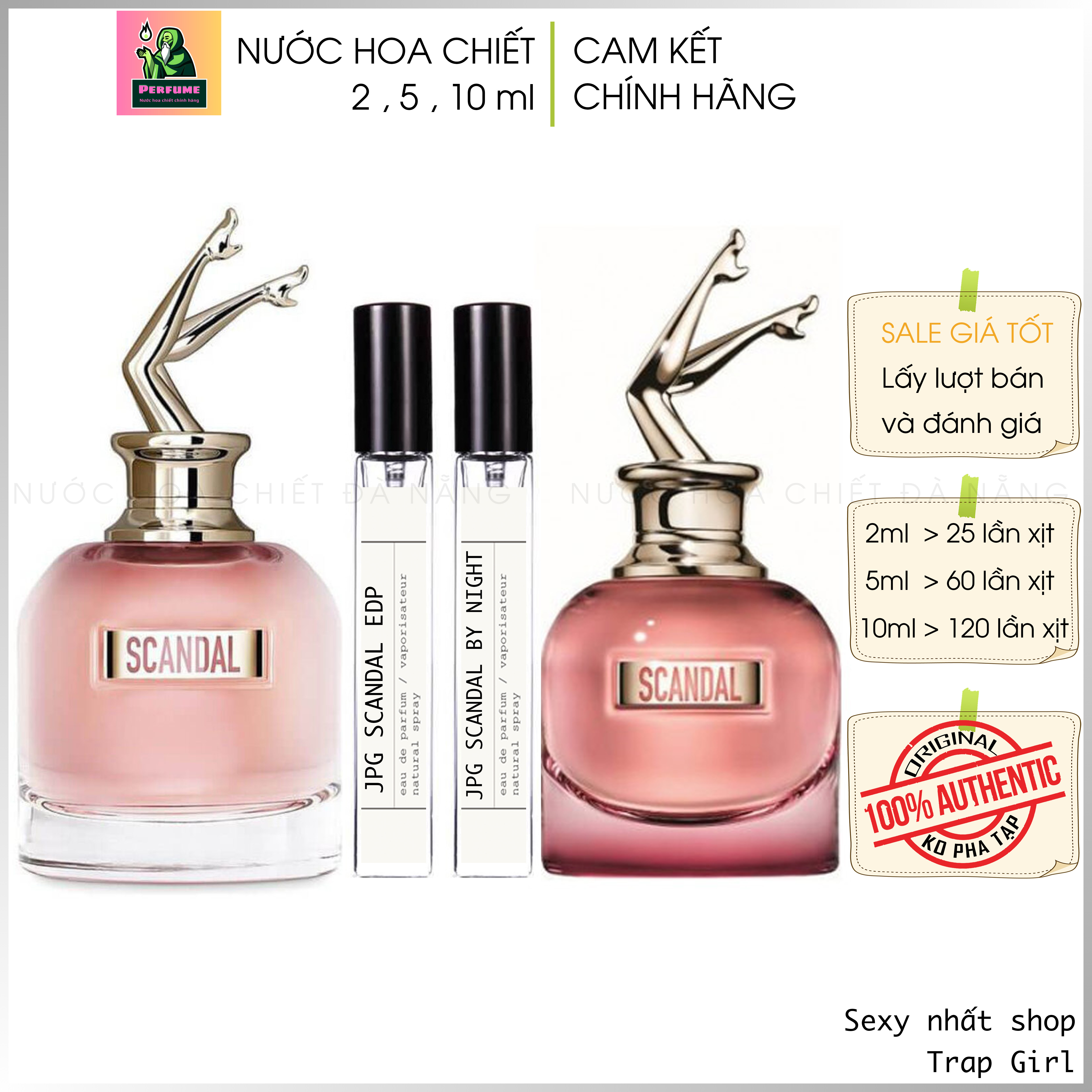 Nước hoa JPG Scandal EDP và By Night chiết 2 5 10ml || Cam Kết Chính Hãng