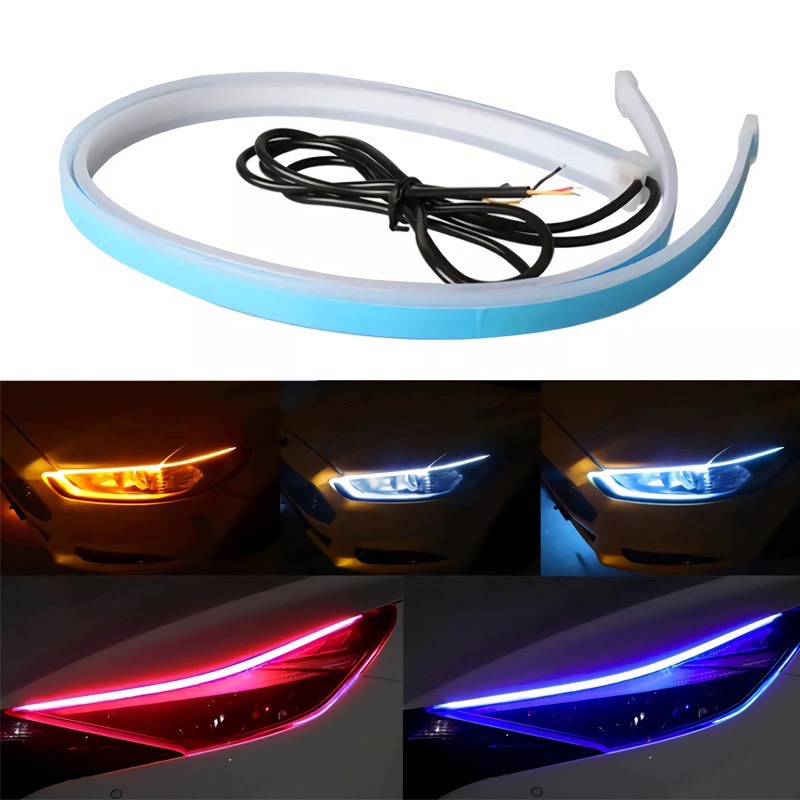01 dây led dẻo lắp demi xi nhan chạy đuổi kiểu Audi cho xe máy, ô tô - DC 12v,