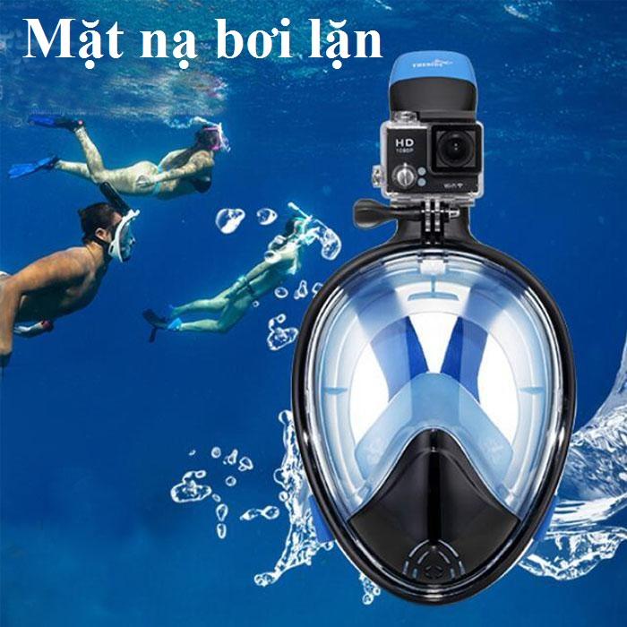 Dụng cụ lặn, dụng cụ gắn ống thở, mặt nạ khí, mat na boi lan, Mặt nạ bơi lặn, •phần miệng thở được làm ngăn khí, chống mờ kính do hơi thở khi lặn và thoát nước được dễ dàng. Bảo hành toàn quốc 1 đổi 1 bởi Sun Store