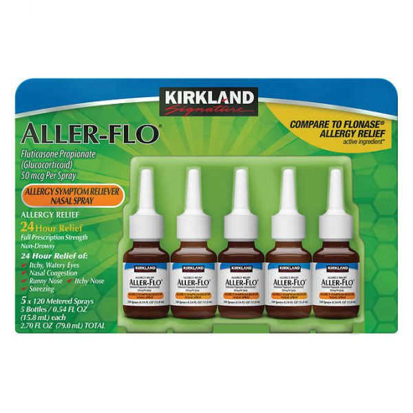 Xịt Mũi Hỗ Trợ Viêm Xoang Kirkland Signature Aller-Flo 50mcg. Allergy Spray 15,8ml [Chai xịt 15.8ml]