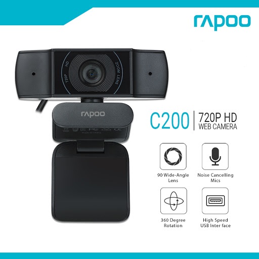 Webcam rapoo c200 độ phân giải hd 720p - hãng phân phối chính thức