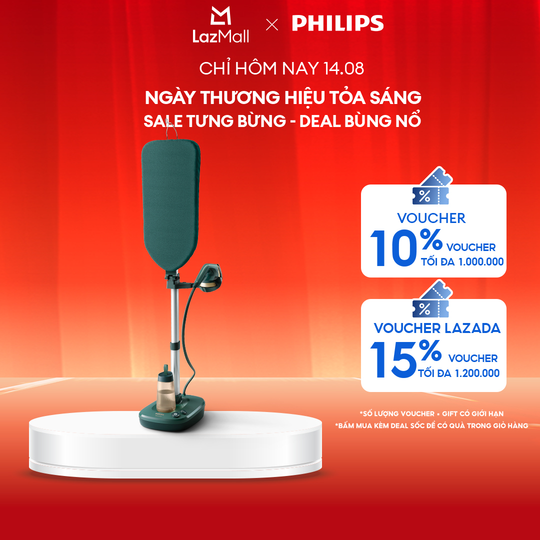 Bàn Ủi Đứng Cao Cấp Đa Năng All-In-One Philips AIS6020/70|OptimalTEMP không cháy|ván ủi đa góc| bình nước 1.1L| có bánh xe|BH 2 năm - Hàng Phân Phối Chính Hãng