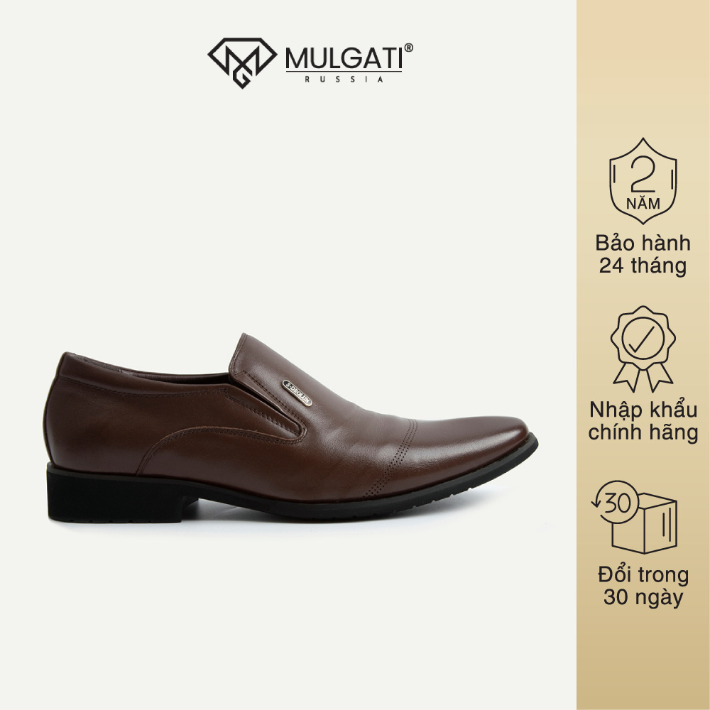 Giày tây nam mulgati basic dập lỗ không dây - n218-17