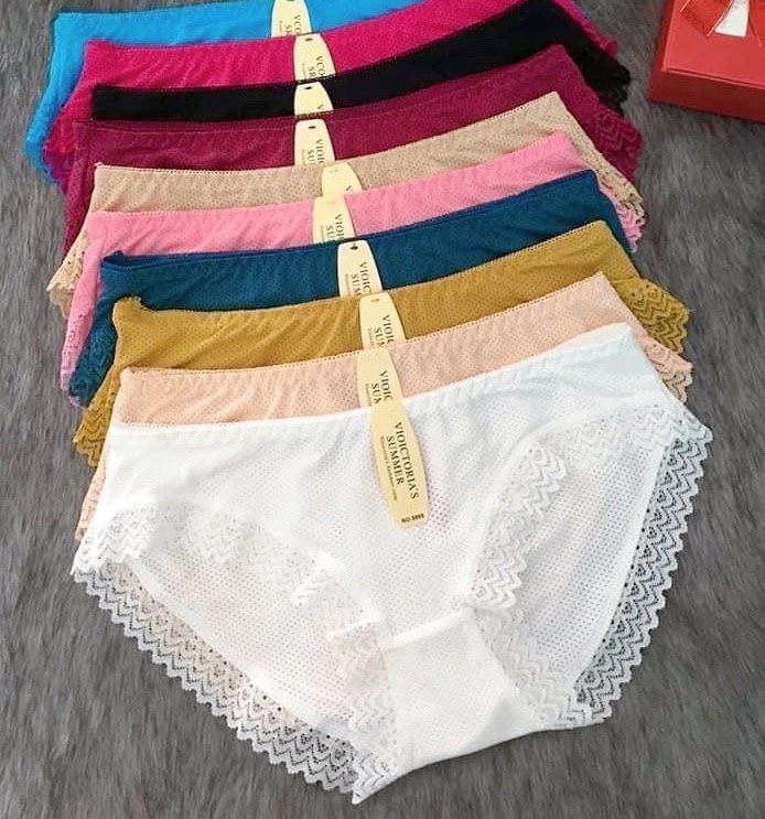 Bộ 10 quần lót nữ su thông hơi phối ren quần chíp sịp quan lot nu dễ thương, quần lót cute - Quần lót nhiều họa tiết dễ thương vintage - TinTin888